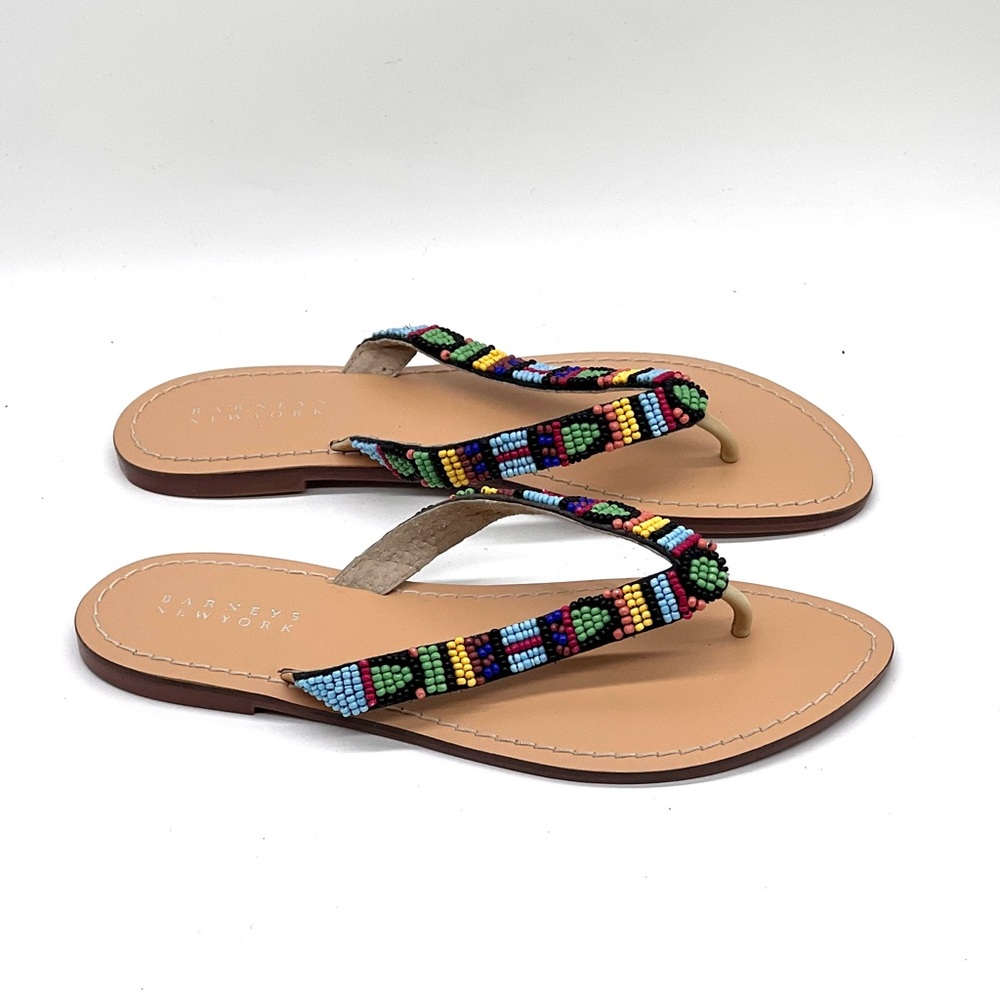 Barneys New York Tan Sandals Minimalist Design